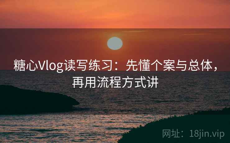 糖心Vlog读写练习：先懂个案与总体，再用流程方式讲
