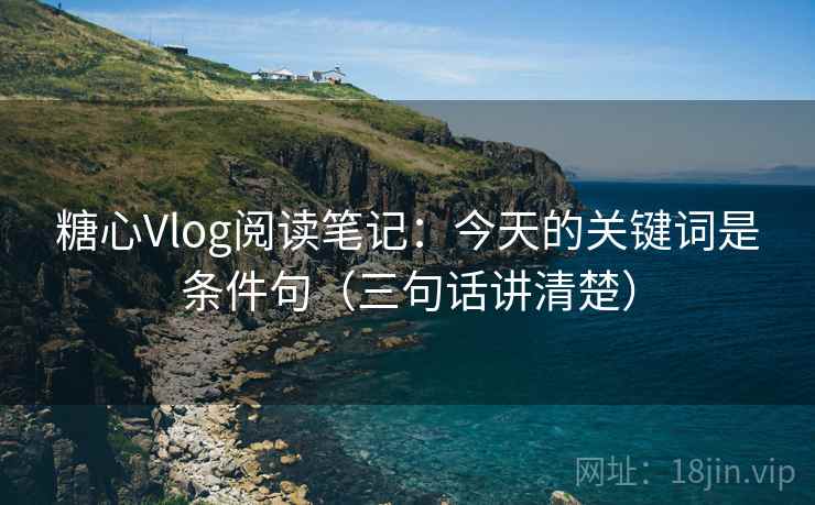 糖心Vlog阅读笔记：今天的关键词是条件句（三句话讲清楚）