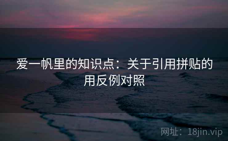 爱一帆里的知识点：关于引用拼贴的用反例对照